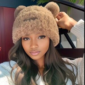 Cute Brown Bear Ear Hat